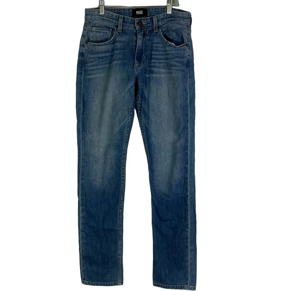 PAIGE Jeans Womens 28 BLue Denim Straight Lennox Medium Wash